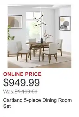 Costco Cartland 5-piece Dining Room Set offer