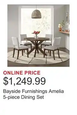 Costco Bayside Furnishings Amelia 5-piece Dining Set offer