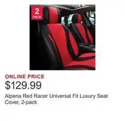 Costco Alpena Red Racer Universal Fit Luxury Seat Cover, 2-pack offer