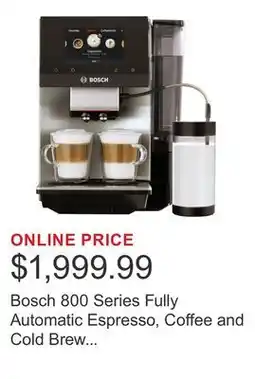 Costco Bosch 800 Series Fully Automatic Espresso, Coffee and Cold Brew Machine with Built in Grinder offer