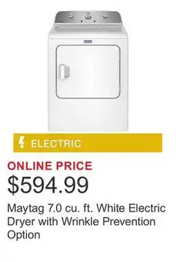 Costco Maytag 7.0 cu. ft. White Electric Dryer with Wrinkle Prevention Option offer