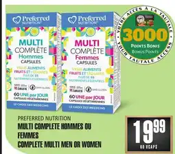 Marches Tau MULTI COMPLETE HOMMES OU FEMMES PREFERRED NUTRITION offer