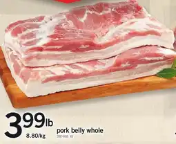 Loblaws Pork belly whole offer