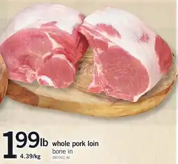 Loblaws Whole pork loin offer