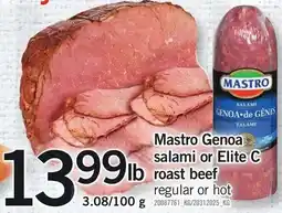 Loblaws Mastro Genoa salami or Elite C beef offer