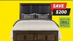 The Brick Kane Platform Storage Bed with Headboard & Frame, Vegan Leather, Brown - Queen Size offer