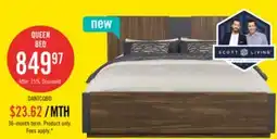 The Brick Scott Living Dante Panel Bed with Headboard & Frame, Brown - Queen Size offer