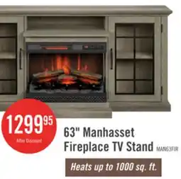 The Brick Manhasset 63 Electric Fireplace TV Stand with Storage for TVs up to 70 - Valley Pine offer