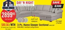 The Brick Scott Living Haven 3-Piece Right-Facing Chenille Fabric Sleeper Sectional with Storage Chaise - Grey offer