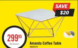 The Brick Amanda 31.5 Modern Square Coffee Table - White Marble Top with Gold Metal Base offer