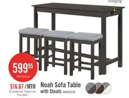 The Brick Noah 60 Modern Dinette with 3 Counter-Height Stools and USB Ports - Grey offer