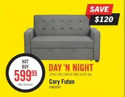 The Brick Cory 59 Velvet Fabric Klik Klak Futon with Tufting - Grey offer