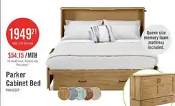 The Brick Parker Cabinet Bed with Memory Foam Mattress, Brown - Queen Size offer