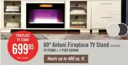 The Brick Antoni 62 Modern Electric Fireplace TV Stand with Storage and Cable Management for TVs up to 70 offer
