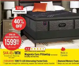 The Brick Beautyrest Black Signature Magenta Euro Pillowtop King Mattress offer