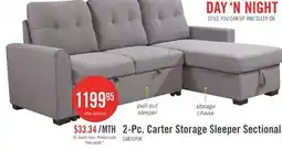 The Brick Carter 2-Piece Right-Facing Linen-Look Fabric Sleeper Sectional with Storage Chaise - Solis Grey offer