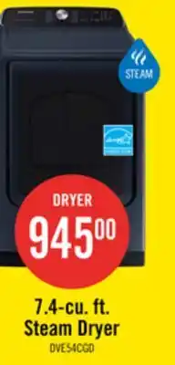 The Brick Samsung 7.4 Cu. Ft. Electric Dryer with Steam - Navy - DVE54CG7155DAC offer