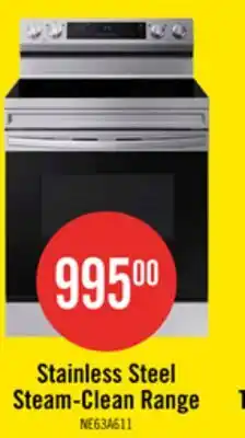 The Brick Samsung 6.3 Cu. Ft. Smart Electric Free Standing Range with Steam Clean - Stainless Steel - NE63A611 offer