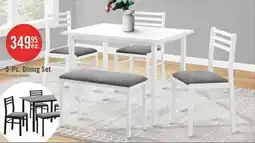 The Brick Dining 5-Piece Set Rectangular Kitchen Small White Metal Laminate Grey Fabric Contemporary Modern offer