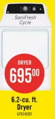 The Brick GE 6.2 Cu. Ft. Electric Dryer with SaniFresh Cycle - White - GTX34EBMRWS offer