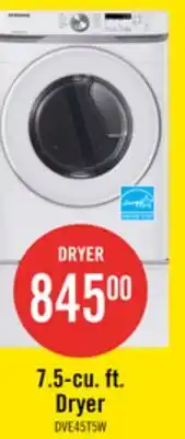 The Brick Samsung 7.5 Cu. Ft. Electric Dryer - White - Stackable - DVE45T6005W/AC offer