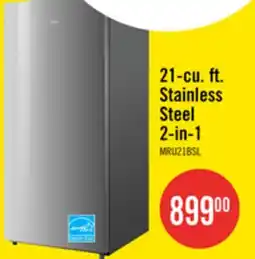 The Brick Midea 21 Cu. Ft. Convertible 2-in-1 Upright Refrigerator-Freezer - Stainless Steel - MRU21B6ASL offer
