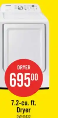 The Brick Samsung 7.2 Cu. Ft. Electric Dryer - White - DVE45T3200W/AC offer