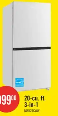 The Brick Midea 20 Cu. Ft. 3-in-1 Convertible Refrigerator-Freezer - White - MRU21C7BWW offer