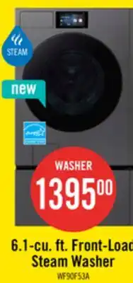 The Brick Samsung Bespoke 6.1 Cu. Ft. Front Load Washer with AI Fabric Sensing - Dark Steel - WF90F53ADSA5 offer