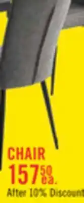 The Brick Tavo Dining Chair with Microfibre Polyester Fabric, Metal - Grey offer