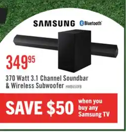 The Brick Samsung HW-B650F 3.1-Channel 370 W Soundbar with Wireless Subwoofer offer