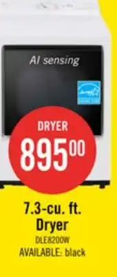 The Brick LG 7.3 Cu. Ft. Electric Dryer with AI Sensing and ThinQ - Alpine White - DLE8200CW offer