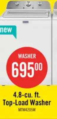 The Brick Maytag 4.8 Cu. Ft. Top Load Washer - White - MTW4205SW offer