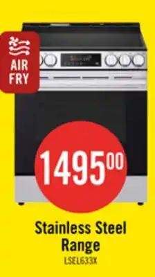 The Brick LG 6.3 Cu. Ft Smart Electric Range with EasyClean - Smudge Resistant Stainless Steel - LSEL6333XE offer
