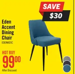 The Brick Eden Dining Chair with Linen-Look Fabric, Metal - Blue offer