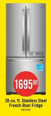 The Brick Whirlpool 30 20 Cu. Ft. French-Door Refrigerator - Fingerprint Resistant Stainless Steel - WRF560SF offer