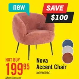 The Brick Nova 28.7 Boucle Fabric Accent Chair - Orange offer
