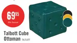 The Brick Talbott 17.5 Cube Ottoman - Teal Faux Leather offer