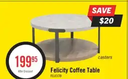 The Brick Felicity 36 Round Coffee Table with Shelf and Casters - Grey offer