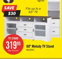 The Brick Melody 60 TV Stand with Storage and Cable Management for TVs up to 65- White offer