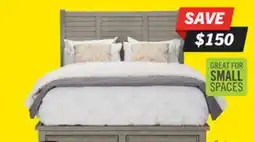 The Brick Levi Platform Storage Bed with Headboard & Frame, Wooden, Drift Grey - Queen Size offer