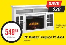 The Brick Huntley 59 Electric Fireplace TV Stand with Storage and Cable Management for TVs up to 65- White offer