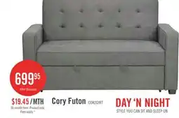 The Brick Cory 59 Velvet Fabric Klik Klak Futon with Tufting - Grey offer