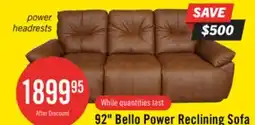 The Brick Bello 91.7 Leather-Look Fabric Power Reclining Sofa - Brown offer