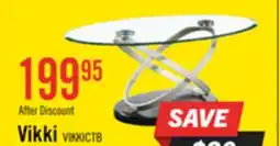 The Brick Vikki 48 Modern Oval Glass Top Coffee Table - Glass with Metal Base offer