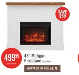 The Brick Mehgan 43.8 Modern Electric Fireplace - White & Brown Two Tone offer