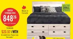 The Brick Yorkdale 12-Drawer Platform Bed with Headboard & Storage Frame, Made in Canada, White - Queen Size offer