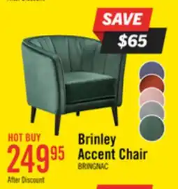 The Brick Brinley 29 Velvet Fabric Accent Chair with Wood Legs - Green offer
