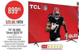 The Brick TCL 75 Q65 QLED 4K UHD Smart Google TV (75Q651G-CA) offer