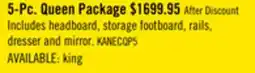 The Brick Kane 5pc Bedroom Set with Storage Bed, Dresser & Mirror, Vegan Leather, Brown - Queen Size offer